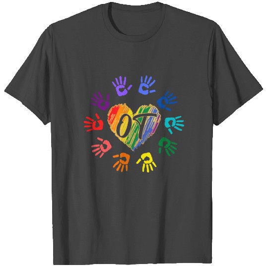 Rainbow Meaningful OT Hands, Occupational Therapy T Shirts