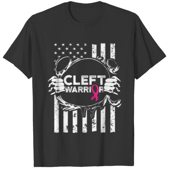 Cleft Palate Lip Flag Power Cleft Strong T-shirt