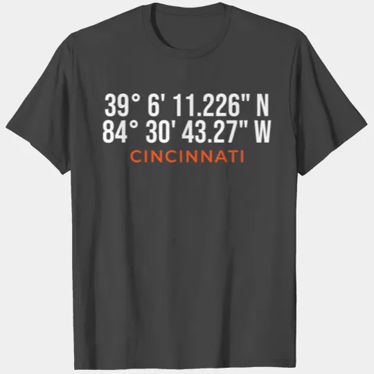 Cincinnati Ohio Coordinates T Shirts