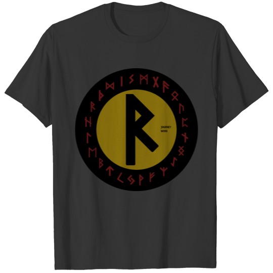 Yellow Raidho Futhark Rune | Pagan | Viking Symbol T Shirts