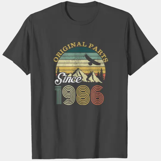 1986 Vintage born in Retro age Birthday gift idea T Shirts