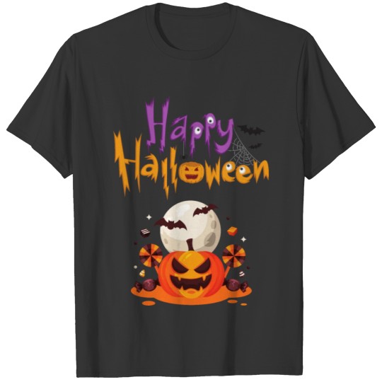 Happy Halloween Jack-o-lantern Full Moon T Shirts