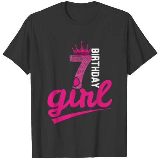 Crown Girl 7 Day Celebration Birth Princess T-shirt