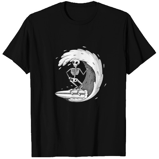 surfing skeleton T Shirts
