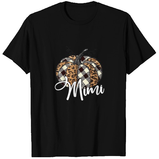 Mimi Cute Pumpkin Leopard Print Buffalo Plaid Funn T Shirts