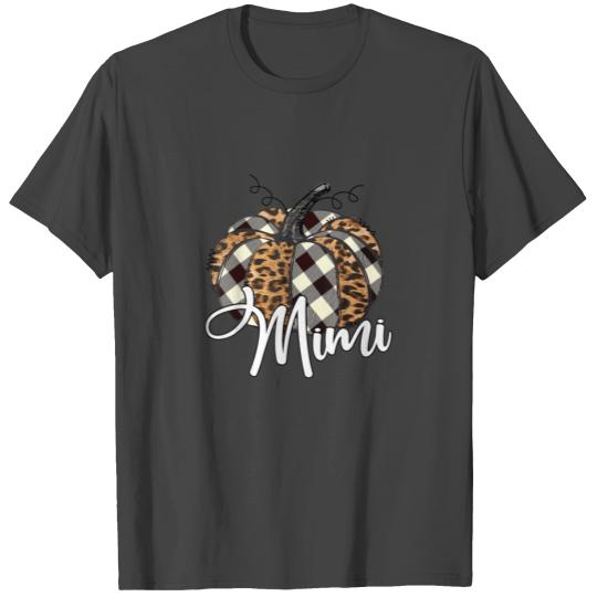 Mimi Cute Pumpkin Leopard Print Buffalo Plaid Funn T Shirts
