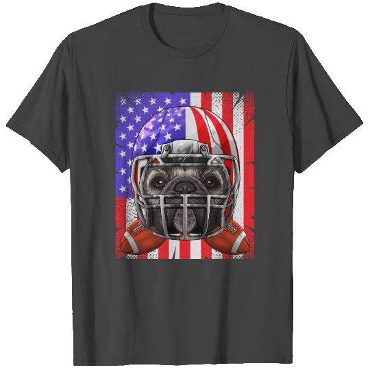 French Bulldog American Football USA Flag Merica F T Shirts