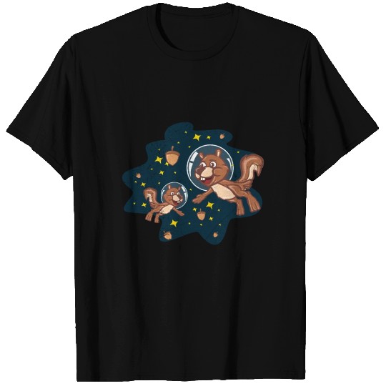Two Squirrel Astronauts with nuts Space Lover Gift T Shirts
