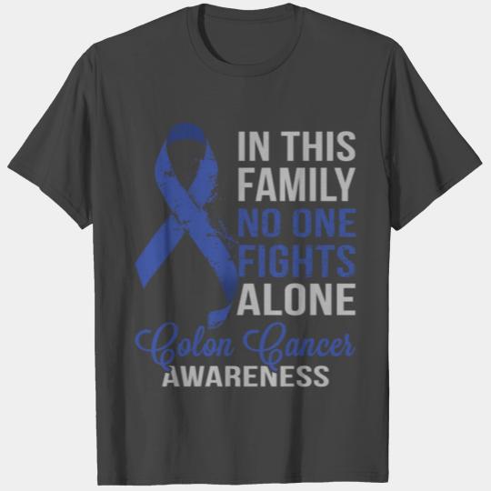 Colon Cancer Ribbon No One Fights Alone T Shirts