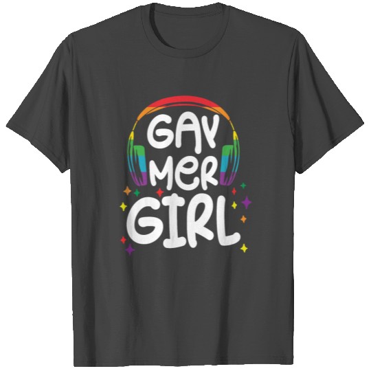 Gaymer Girl Headset Gamer Gayming Gay Straight T Shirts