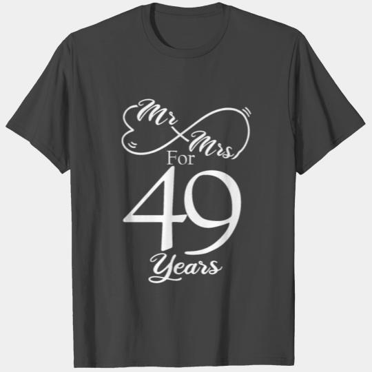 Mr. & Mrs for 49 Year 49th Wedding Anniversary T Shirts