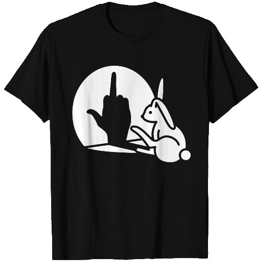 Funny rabbit shadow hand middle finger fuck off T Shirts