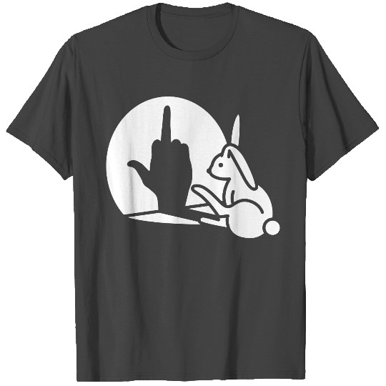 Funny rabbit shadow hand middle finger fuck off T Shirts
