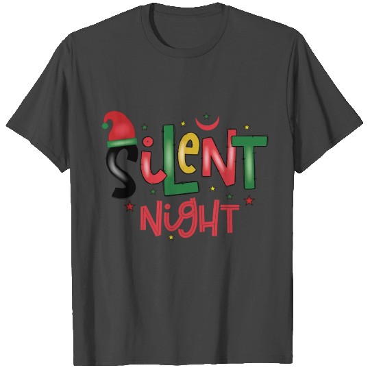 Silent Night Elf Santa Christmas Gift Xmas Present T Shirts