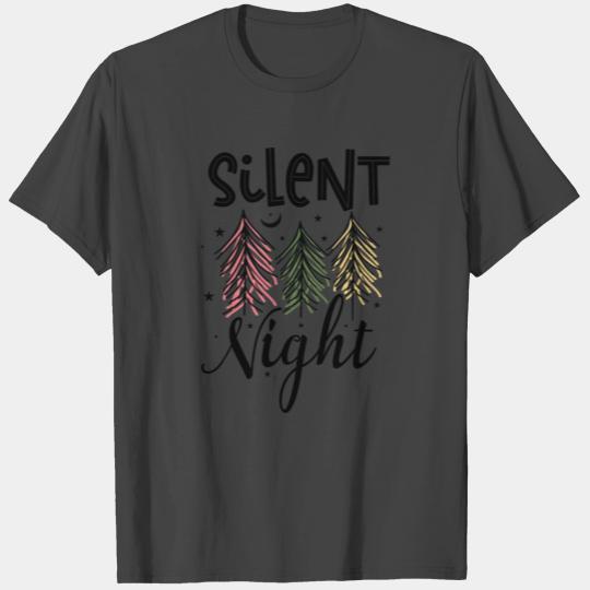 Silent Night Christmas Tree Gifts Xmas Presents T Shirts