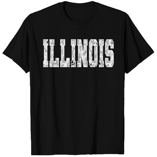 Distressed Camo Illinois T Shirts
