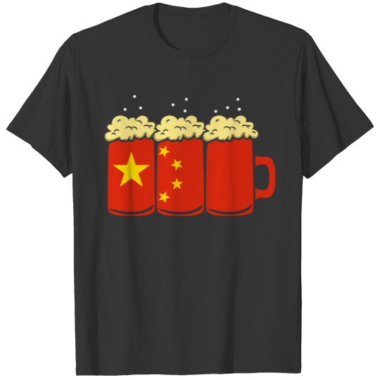 China Flag Country Beer Brew Gift T-shirt