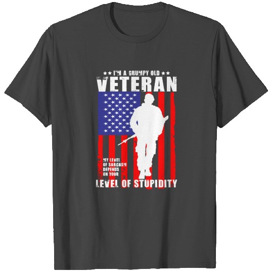 Grumpy Old Veteran Veterans Day Gift for Home T Shirts