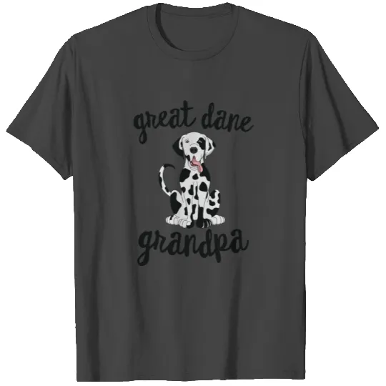 Harlequin Great Dane Grandpa Pawpa Dog T Shirts