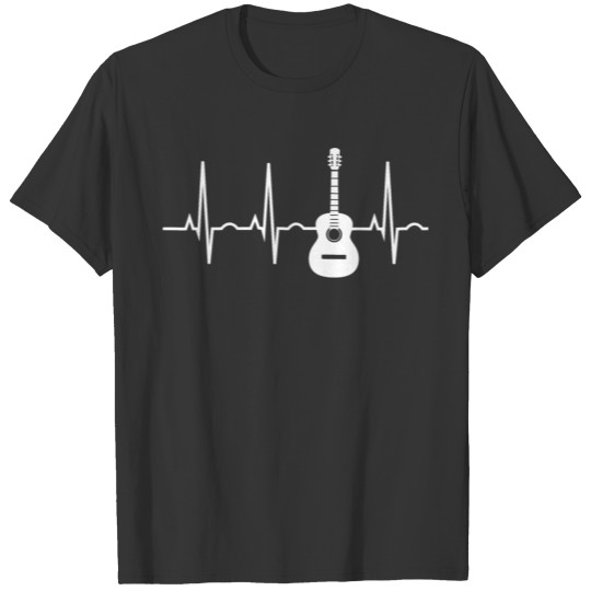 Acoustic Guitar Heartbeat Shirt Guitar Musician T T-shirt