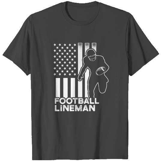 Football Lineman America Offensive Defensive T Shirts
