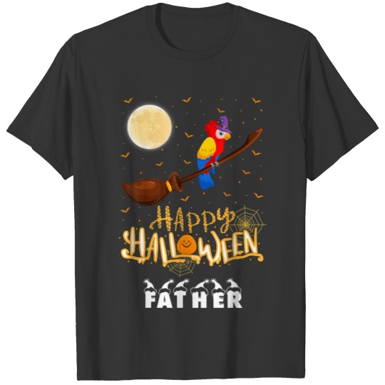 Funny Parrots Ride Witch Shotgun Parrot Bird Hallo T Shirts