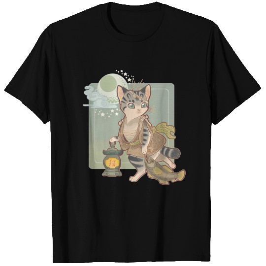 Cute Cat Japanese Art T Shirts