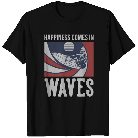 happiness surfing skeleton T Shirts
