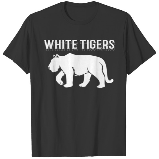 Zoo Animal Wildlife White Tiger Silhouette T Shirts