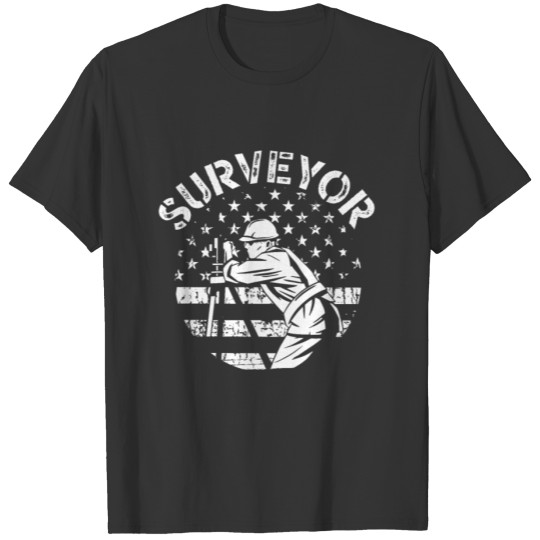 American Surveyor Flag Constructionist Proud Union T-shirt