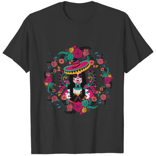Mexican Lady lady woman beautiful mexican traditio T Shirts