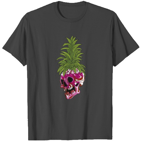 Lesbian Pineapple SKull Support Design Colors Of T Shirts