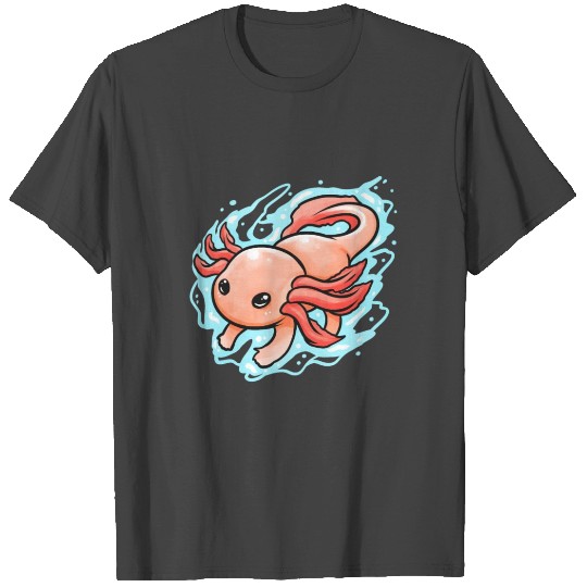 Kawaii - Mexican Sea life - A swimming Axolotl T Shirts