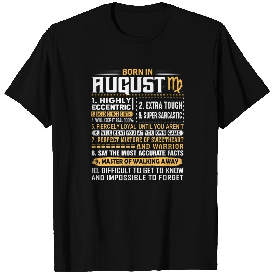 Born In August Virgo Sign T Shirts