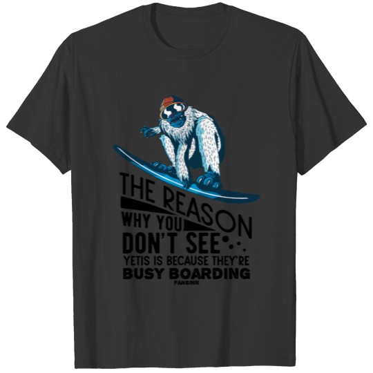 Yeti Snowboard Winter Holiday T-shirt