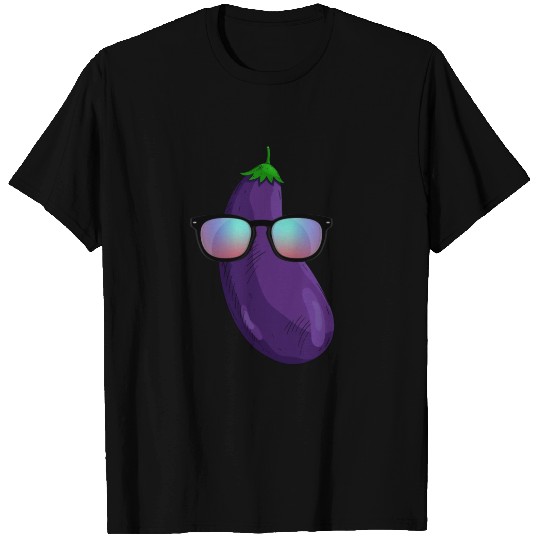 Eggplant With Sunglasses T Shirts