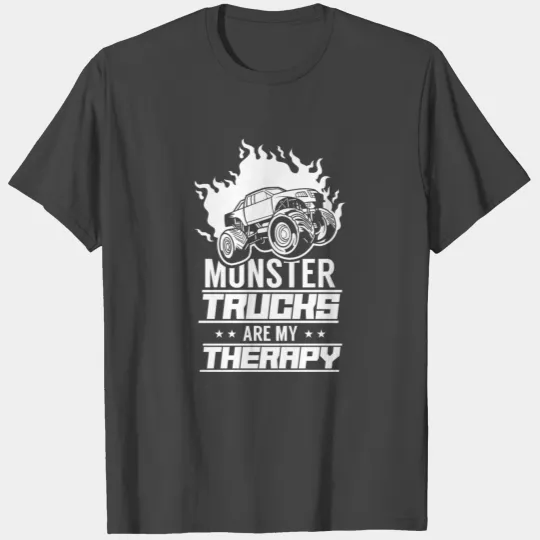 Monster Trucks Are My Therapy Monster Truck Boy T Shirts