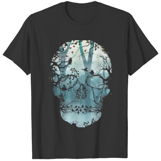 Halloween Dark Forest Skull Classic T Shirts