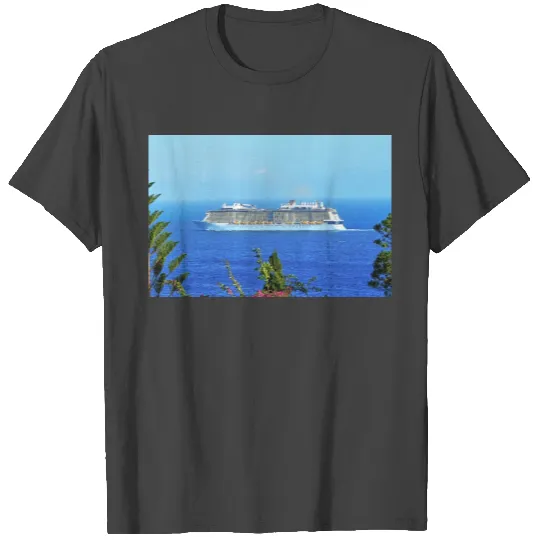 Cruise ship on the coast of the Atlantic island of T Shirts
