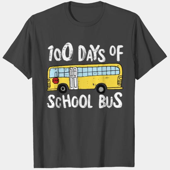 100 Days Of School Bus Teacher Kids Funny Student T Shirts