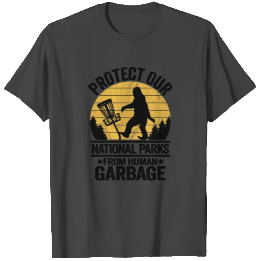 Protect Our National Parks Retro Bigfoot Disc Golf T Shirts