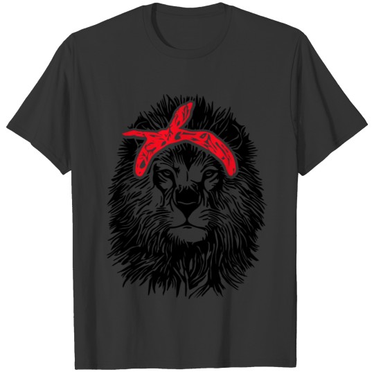 Lion with red bow T Shirts