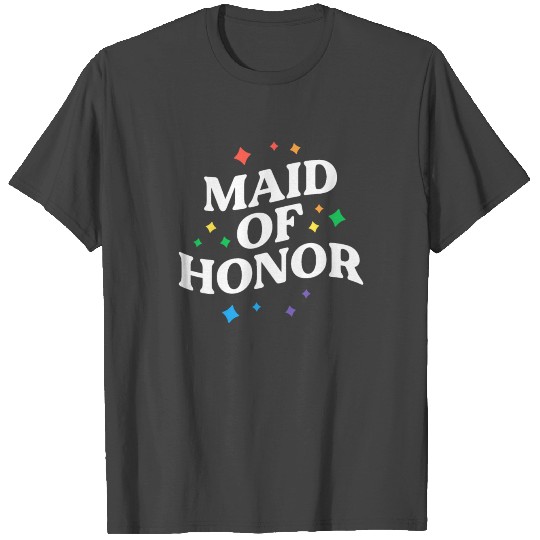 Maid of Honor Retro Lesbian Bachelorette Party T Shirts