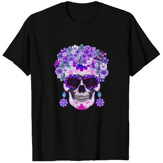 Floral Sugar Skull Day T Shirts