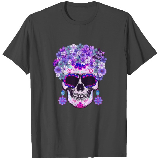 Floral Sugar Skull Day T Shirts