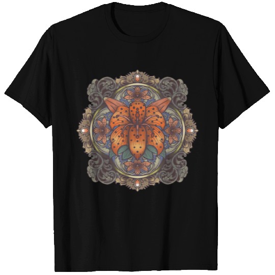 Tiger lily mandala T Shirts
