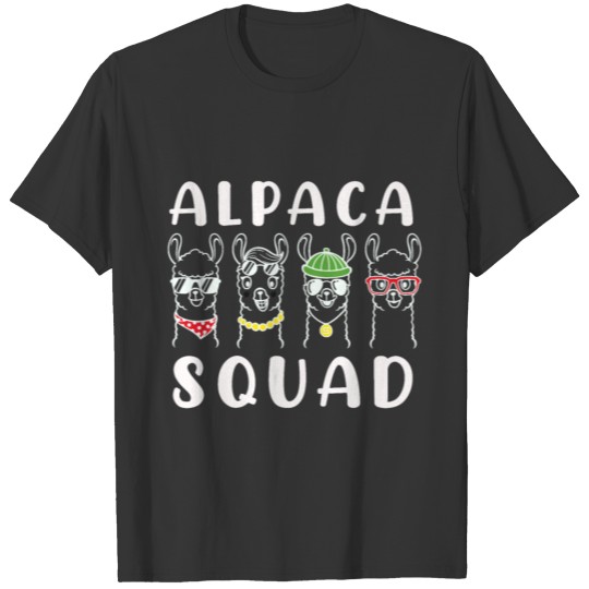 Alpaca Squad Gangster Funny Alpaca Friends T Shirts