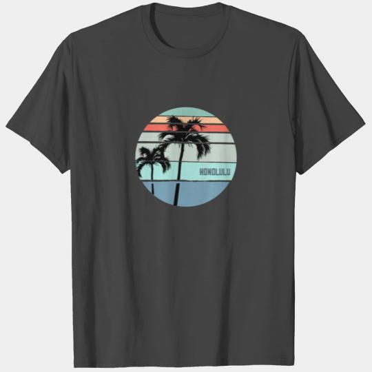 Cool Honolulu Hawaii Palm Tree Vacation Souvenir T Shirts