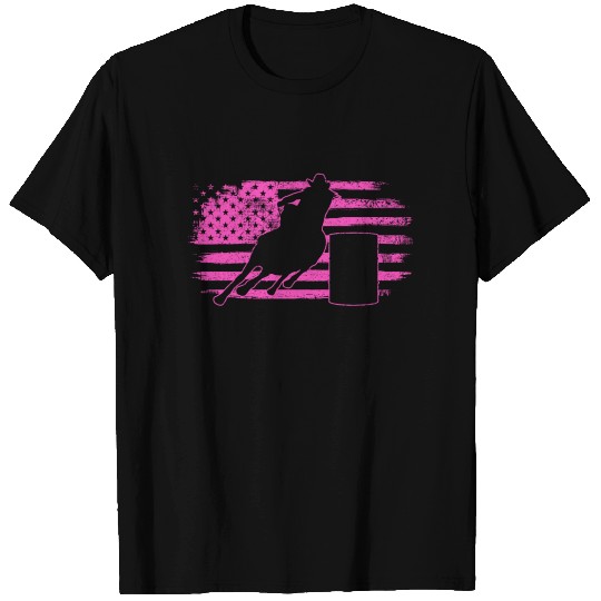 Barrel Racing American Flag Barrel Racer T Shirts