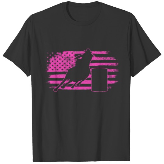 Barrel Racing American Flag Barrel Racer T Shirts